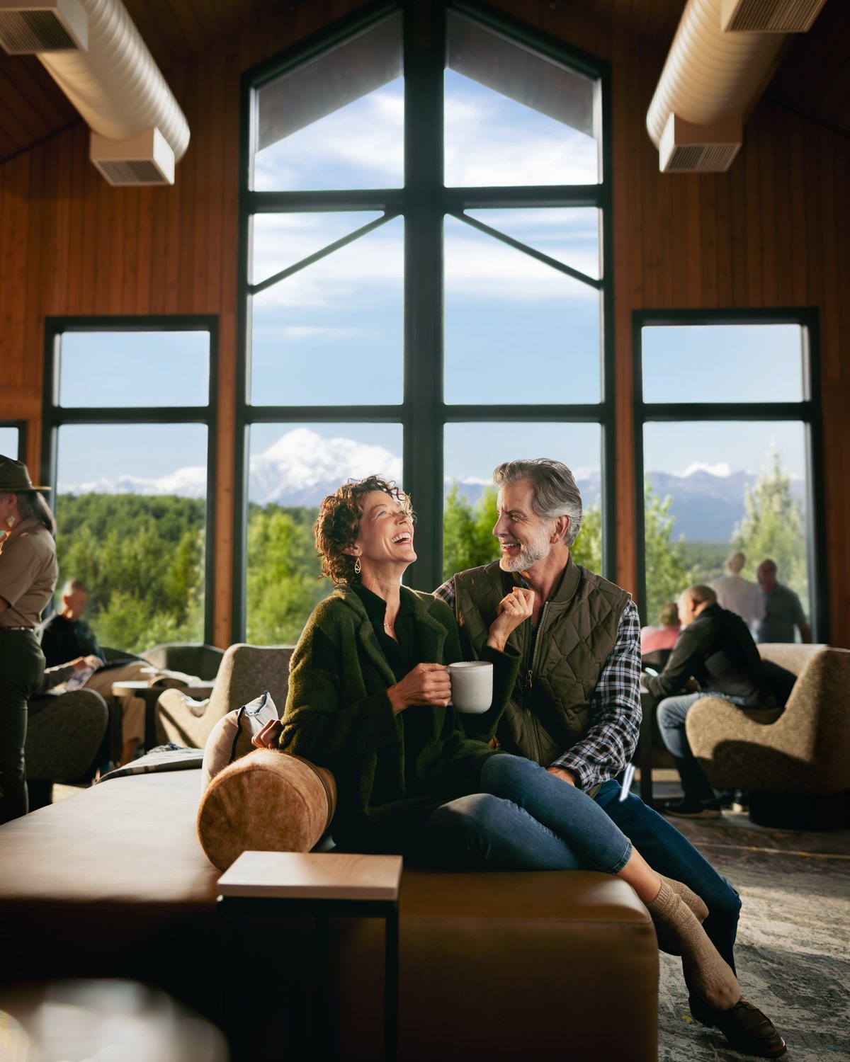 The great room at the McKinley Wilderness Lodge